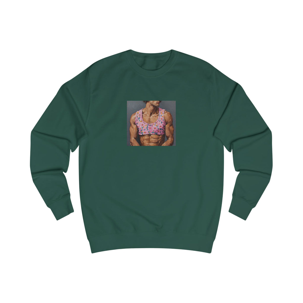 Man In Pink Crop Top Sweatshirt