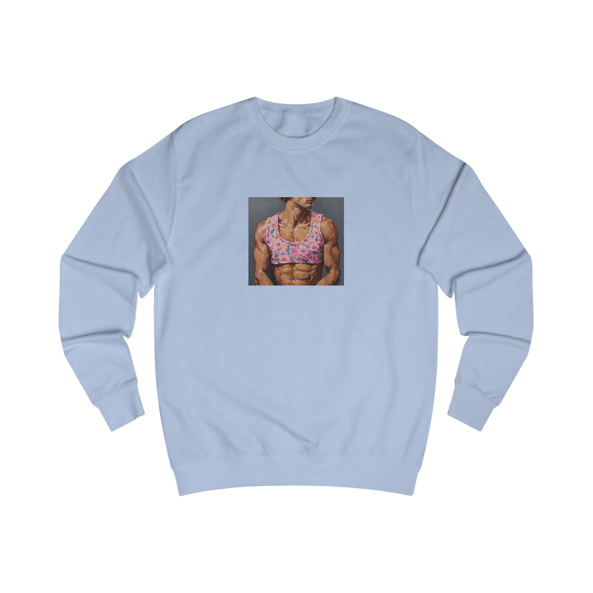 Man In Pink Crop Top Sweatshirt