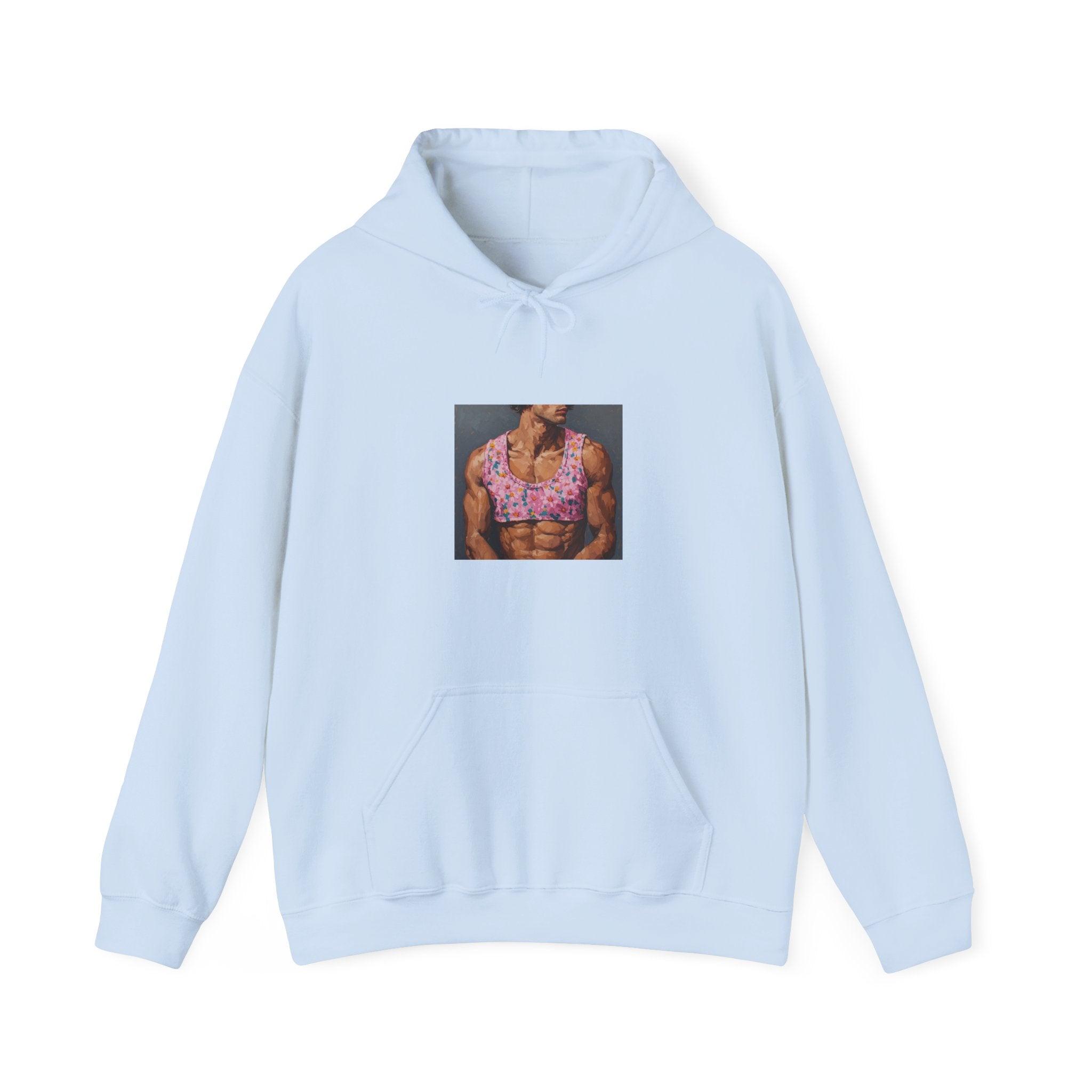 Pink Crop-Top Print Hoodie