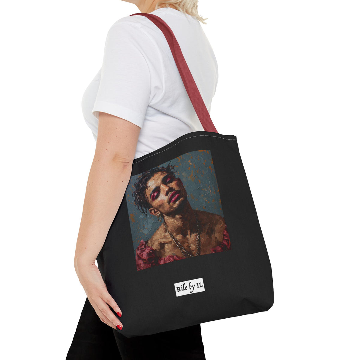 Man w/ Pink Eyeshadow Tote Bag