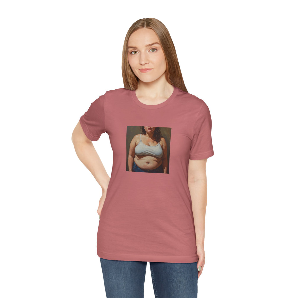 Woman In Jeans T-Shirt
