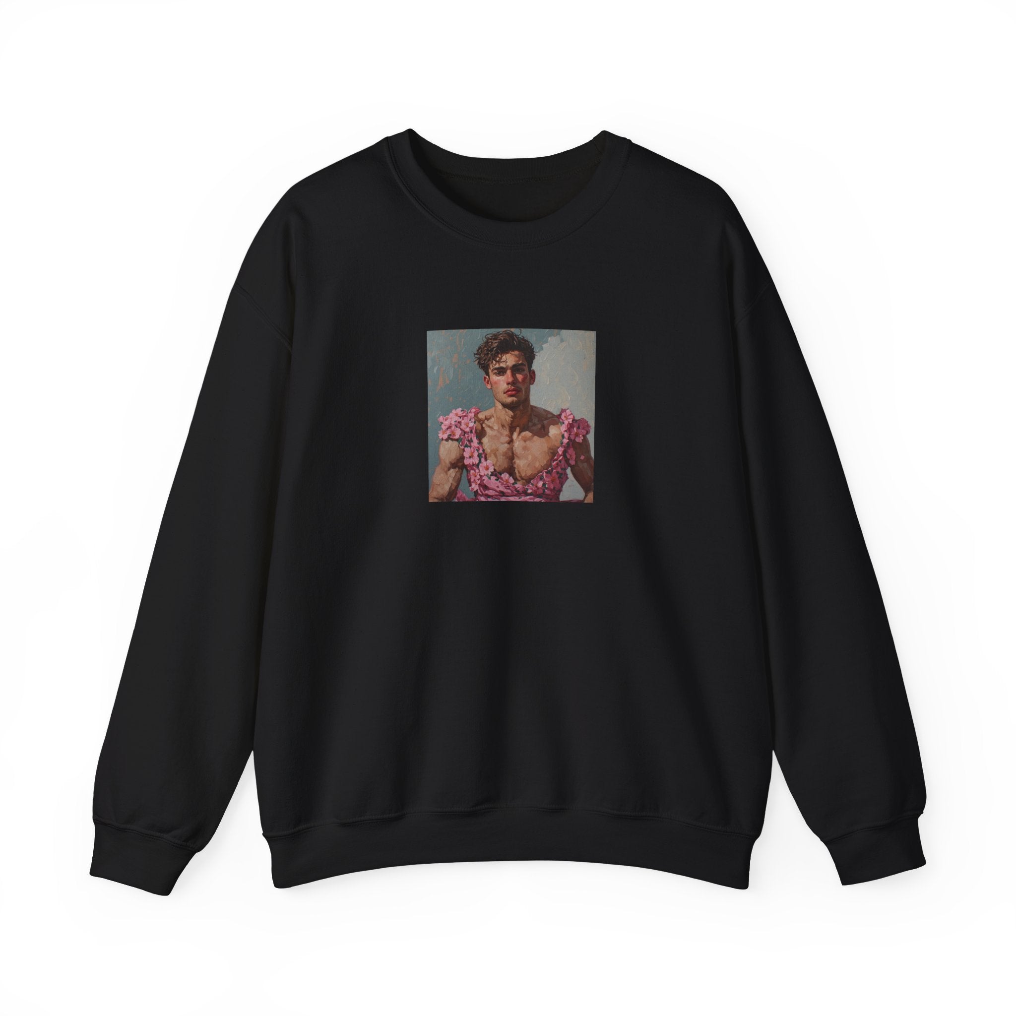 Man In Pink Dress Crewneck Sweatshirt