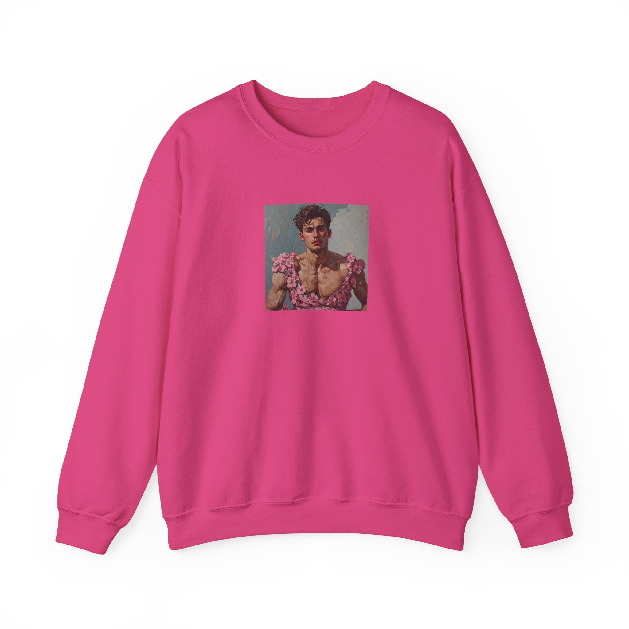 Man In Pink Dress Crewneck Sweatshirt