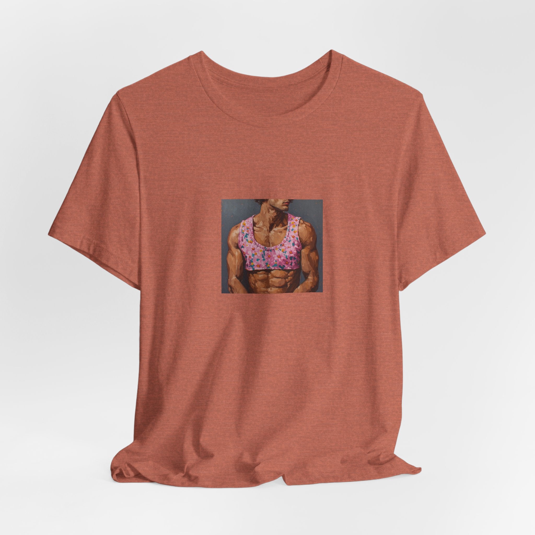 Pink Crop-Top Print T-shirt