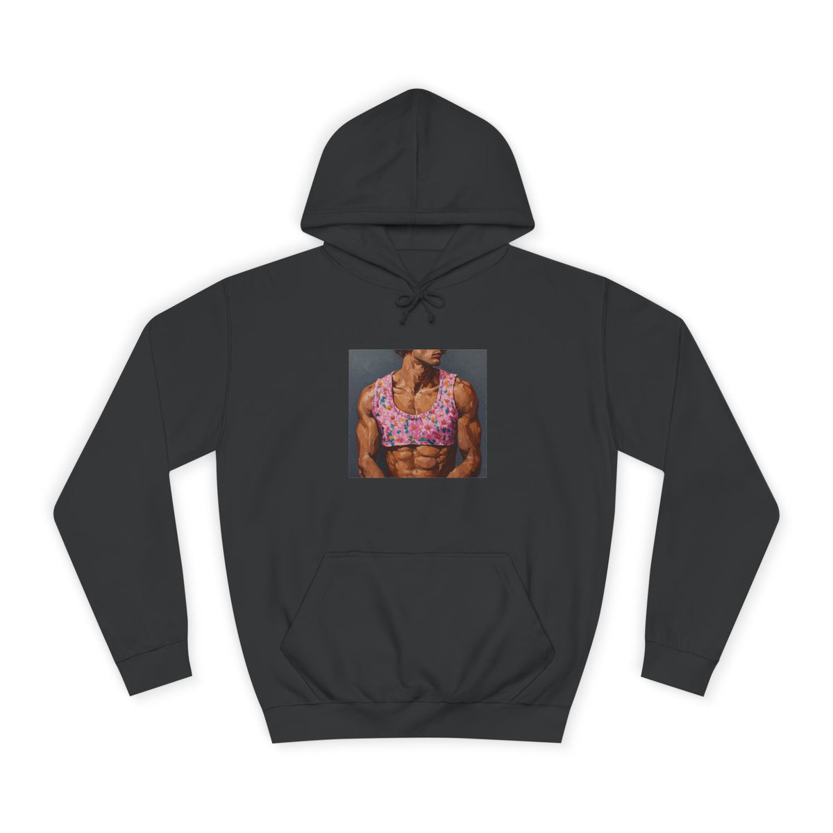 Man In Pink Crop Top Hoodie