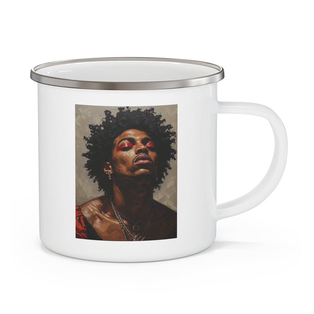 Man w/ Red Eyeshadow Camping Enamel Cup
