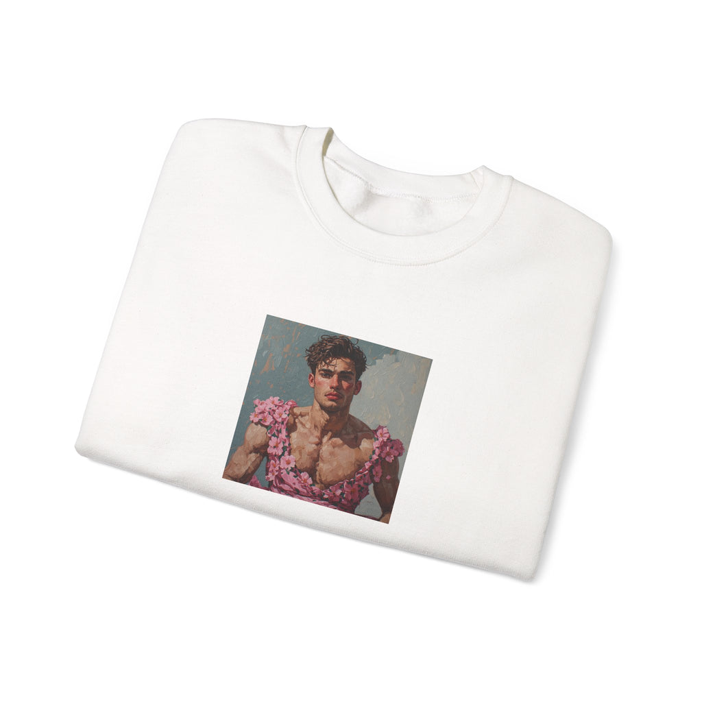 Man In Pink Dress Crewneck Sweatshirt