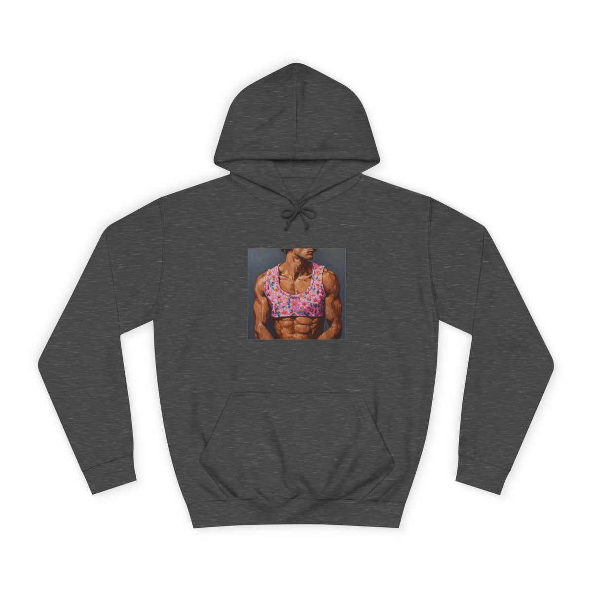 Man In Pink Crop Top Hoodie
