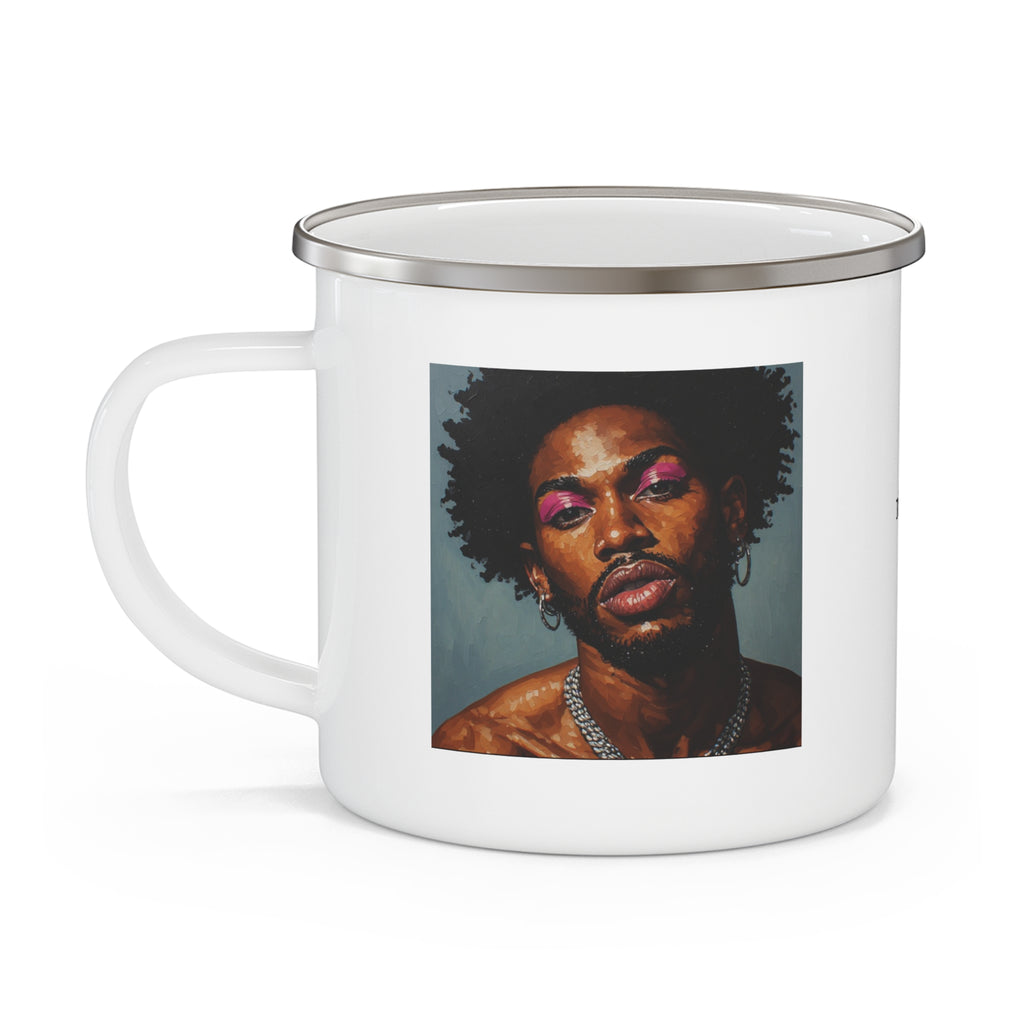 Man With Necklace Enamel Cup w/ Rile By IL Logo