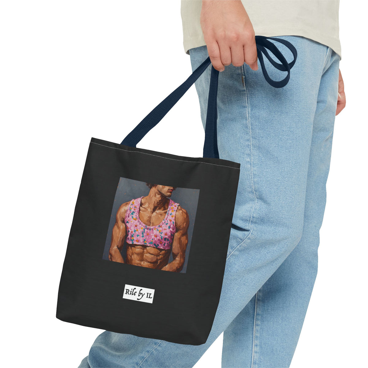 Man In Pink Crop Top Tote Bag