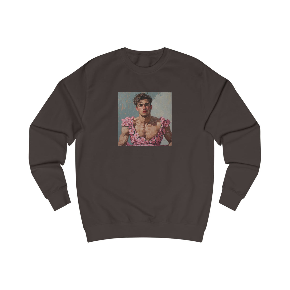 Man In Pink Dress Sweatshirt