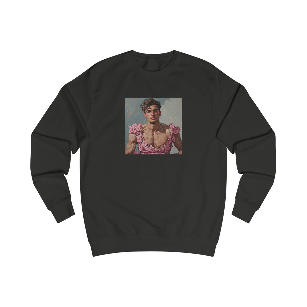 Man In Pink Dress Sweatshirt