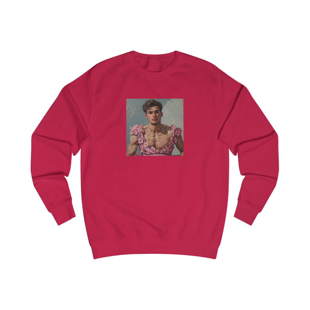 Man In Pink Dress Sweatshirt