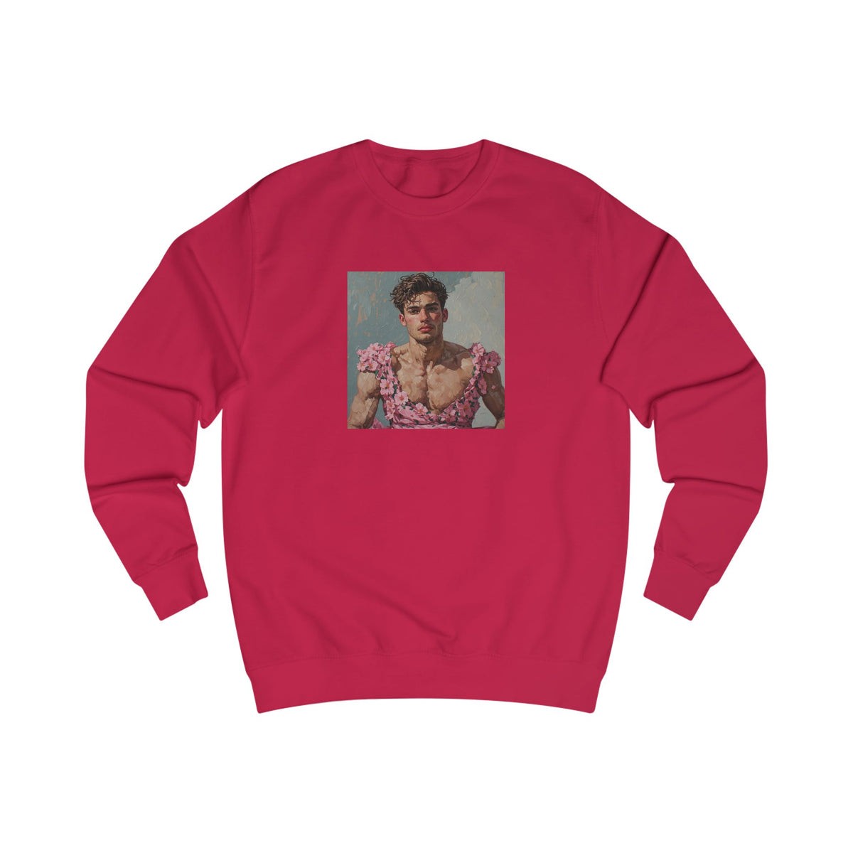 Man In Pink Dress Sweatshirt