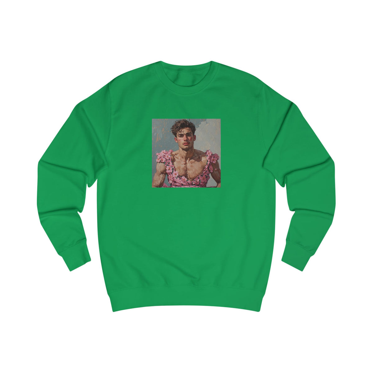 Man In Pink Dress Sweatshirt