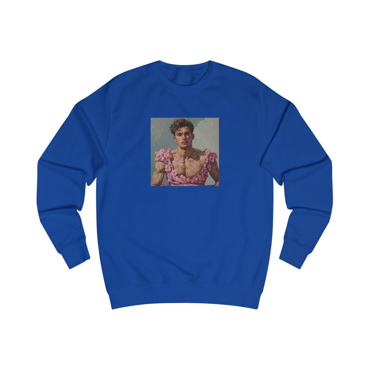 Man In Pink Dress Sweatshirt