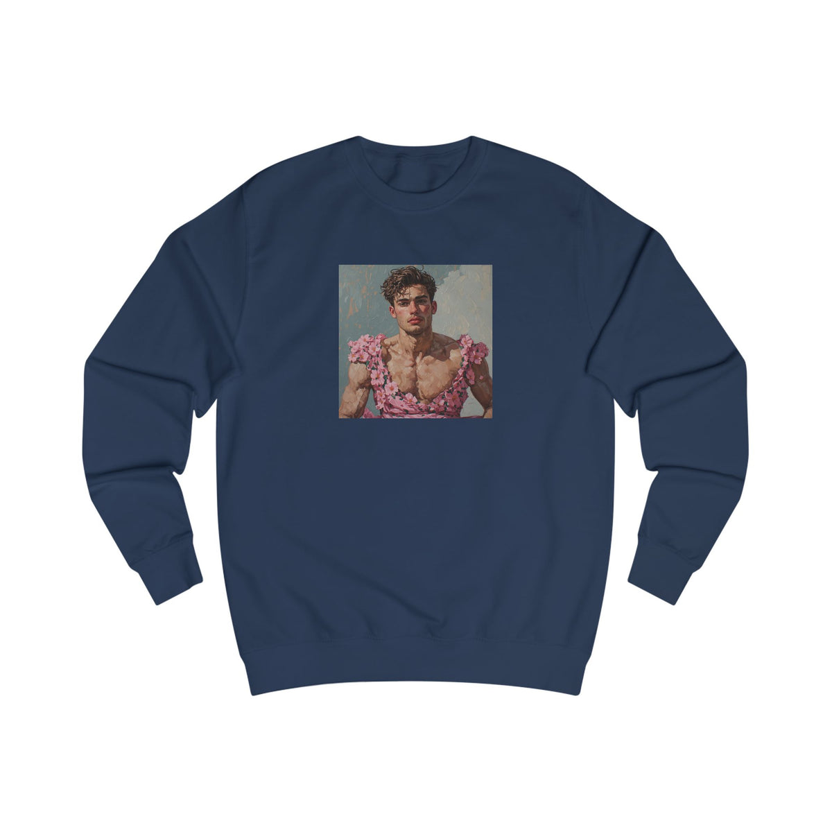 Man In Pink Dress Sweatshirt