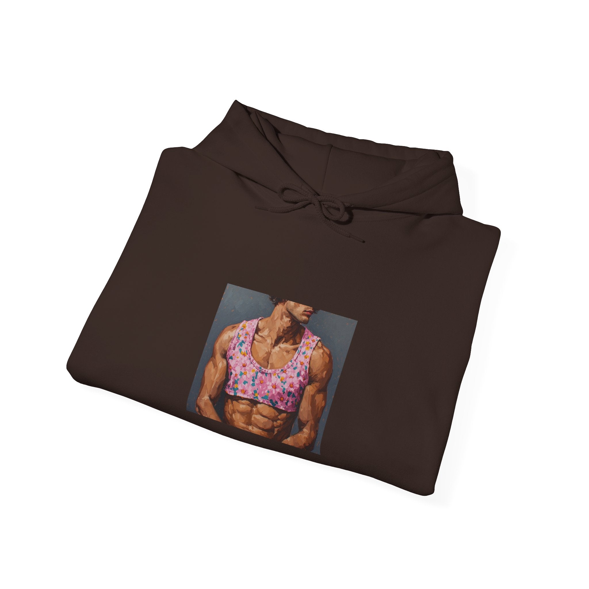Pink Crop-Top Print Hoodie