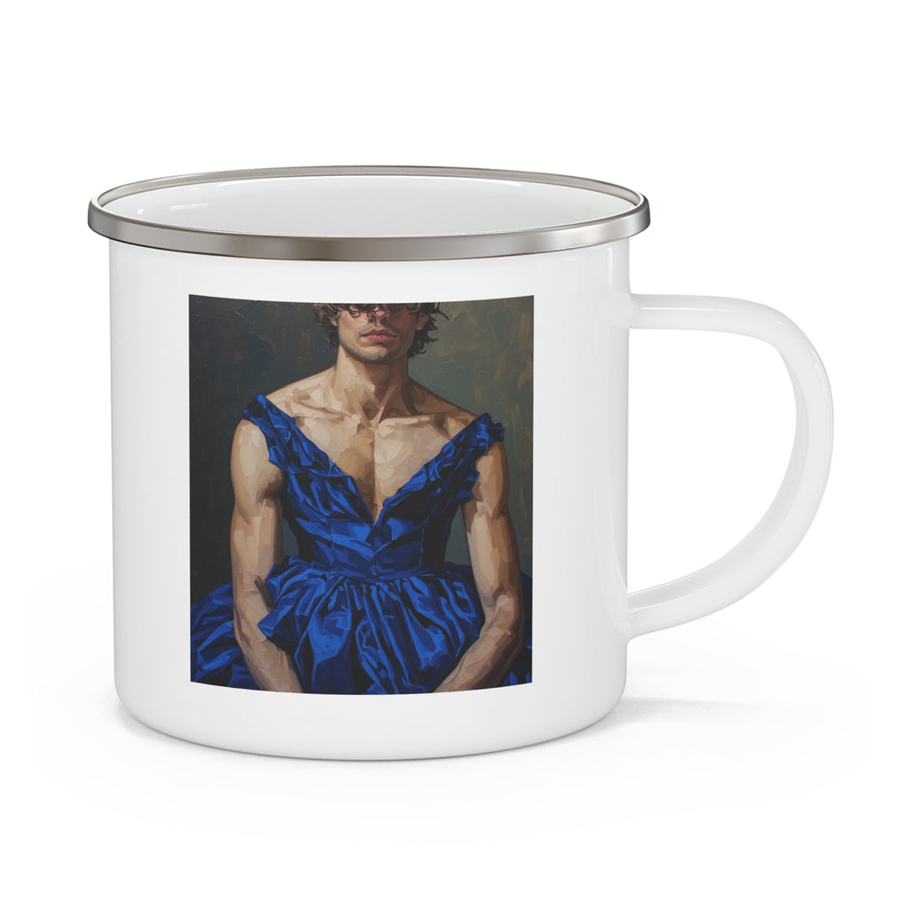 Man I Blue Dress Camping Enamel Cup